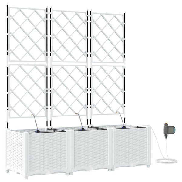vidaXL Jardinières de jardin 1 pc Blanc 120 x 40 x 142 cm Plastique