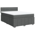 vidaXL Sommier à lattes de lit avec matelas Gris foncé 140x200cm Tissu