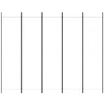 vidaXL Cloison de séparation 5 panneaux Blanc 250x200 cm Tissu