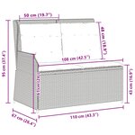 vidaXL Banc de jardin Gris clair polyrotin