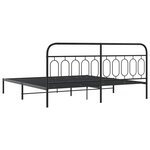 vidaXL Cadre de lit métal avec tête de lit noir 200x200 cm