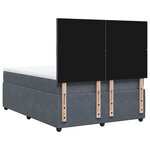 vidaXL Sommier à lattes de lit et matelas Gris foncé 160x200cm Velours