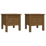 vidaXL Tables d'appoint 2Pièces Marron miel 40x40x39cm Bois massif de pin
