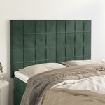 vidaXL Têtes de lit 4 Pièces Vert foncé 72x5x78/88 cm Velours