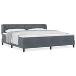 Lit Box Spring vidaXL avec Matelas Gris Foncé 200x200 cm en Velours