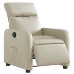 vidaXL Fauteuil inclinable électrique Crème Similicuir