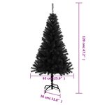 vidaXL Sapin de Noël artificiel avec support noir 120 cm PVC