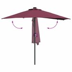 vidaXL Parasol de jardin Rouge bordeaux 294 x 150 x 223 cm tissu