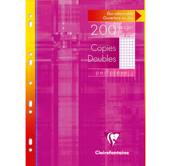 Copies doubles perforées 90g s/étui 21x29,7 200 p Q.5x5 CLAIREFONTAINE