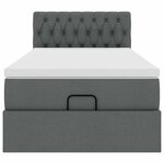 vidaXL Lit ottoman avec matelas gris foncé 90x200 cm tissu