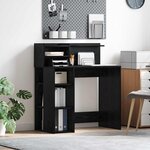 vidaXL Bureau avec rangement Chêne noir 90 x 48 x 101 5 cm