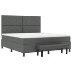 vidaXL Lit à ressorts avec matelas Gris foncé 180 x 200 cm tissu
