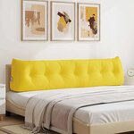 vidaXL Coussin de Dos Jaune clair 200 x 24 x 50 cm tissu