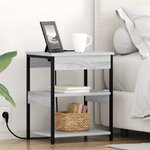 vidaXL Cabinet de chevet 2 Pièces Sonoma gris Bois d'ingénierie