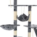 vidaXL Arbre à chat et griffoirs 230-250 cm Empreintes de pattes Gris