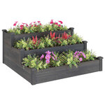 vidaXL Lit surélevé de jardin gris 120x120x56 cm bois massif de sapin