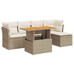 vidaXL Salon de jardin avec coussins 6 Pièces beige résine tressée