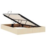 vidaXL Lit avec rangement et matelas Crème 140 x 200 cm Polyester