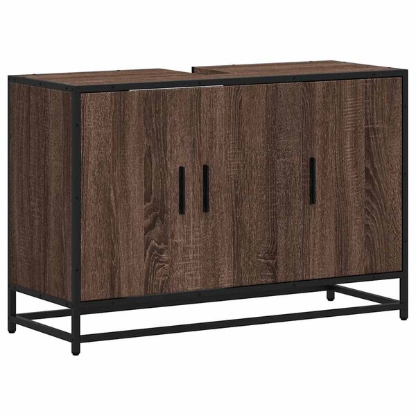 vidaXL Armoire de lavabo de salle de bain chêne marron 90x33x60 cm