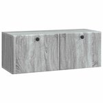 vidaXL Meuble TV mural 78 5 x 31 x 30 cm Sonoma gris Bois d'ingénierie