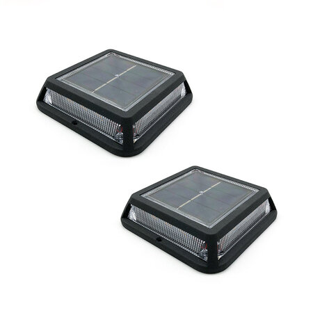 Lot de 2 balise solaires 2x quadry noir plastique d12cm