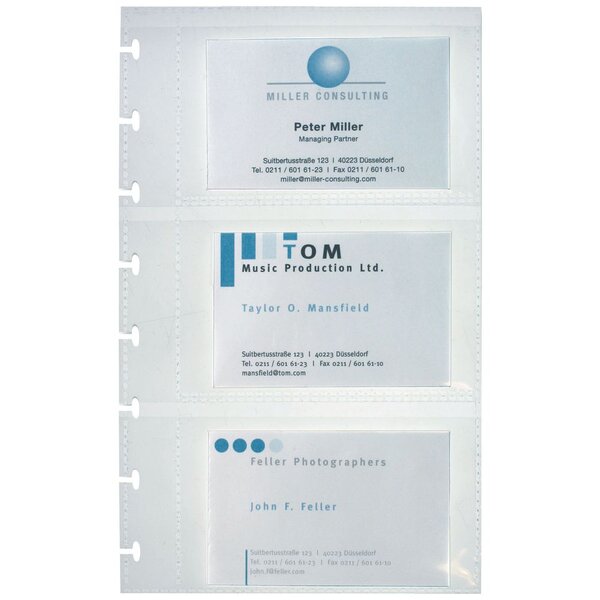 Pochettes supplémentaires pour porte-cartes de visite Proline - Format 57 x 90 mm (paquet 10 unités)