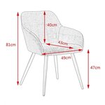 Chaises de salle à manger en lin 2 pièces modèle élégant gris foncé 19_0000332