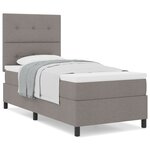 vidaXL Lit box spring avec matelas taupe 100x200 cm en tissu