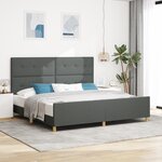 Cadre de lit vidaXL Gris foncé 200x200 cm Tissu