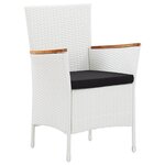 vidaXL Ensemble à manger d'extérieur 9 Pièces Résine tressée Blanc