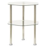 vidaXL Table d'appoint 2 niveaux Transparent 38x38x50 cm Verre trempé
