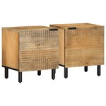 vidaXL Tables de chevet 2 Pièces 40x33x46 cm bois de manguier solide