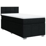 vidaXL Sommier à lattes de lit avec matelas Noir 100x200 cm Tissu
