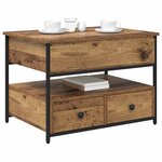 vidaXL Table basse Bois Ancien 70 x 50 x 54.5 cm Bois d'ingénierie