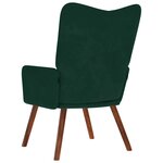 vidaXL Chaise de relaxation Vert foncé Velours