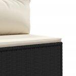 vidaXL Salon de jardin 6 Pièces avec coussins Noir Résine tressée
