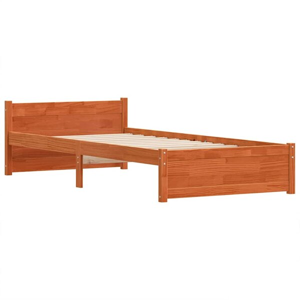 vidaXL Cadre de lit Marron cire 90 x 190 cm Bois massif en pin
