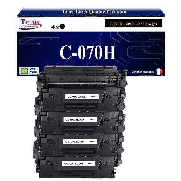 T3AZUR -4x Toners compatibles avec Canon 070H (5640C002) pour Canon i-SENSYS LBP243dw  LBP246dw  MF461dw  MF463dw  MF465dw  X1440i  X1440P  X1440Pr  X-iF