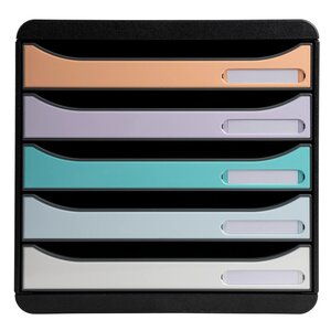 Module De Classement Big Box Plus 5 Tiroirs Aquarel - Couleurs Assorties - Exacompta