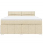 vidaXL Sommier à lattes de lit avec matelas Crème 180x200 cm Tissu