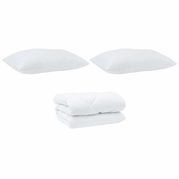 vidaXL Couette Autre avec oreiller 3 Pièces Blanc 260 x 220 cm Microfibre