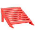 vidaXL Chaise de jardin Adirondack avec pouf Bois de sapin Rouge