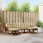 vidaXL Ensemble de canapés d'extérieur 6 Pièces Naturel et Beige
