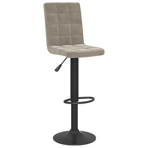vidaXL Tabouret de bar Gris clair Velours
