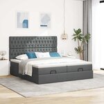 VidaXL Cadre de lit ottoman avec matelas gris foncé 200x200cm tissu