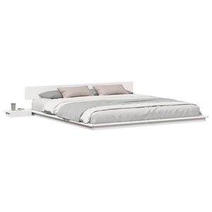 vidaXL Cadre de lit Blanc 200 x 200 cm bois