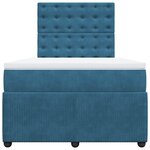 vidaXL Sommier à lattes de lit et matelas Bleu foncé 120x200cm Velours