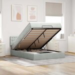 vidaXL Cadre de lit ottoman avec matelas gris clair 140x200 cm velours