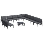 vidaXL Ensemble de canapé de jardin 12 Pièces Anthracite Acier