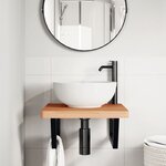 vidaXL Étagère de vasque murale acier et bois massif de hêtre